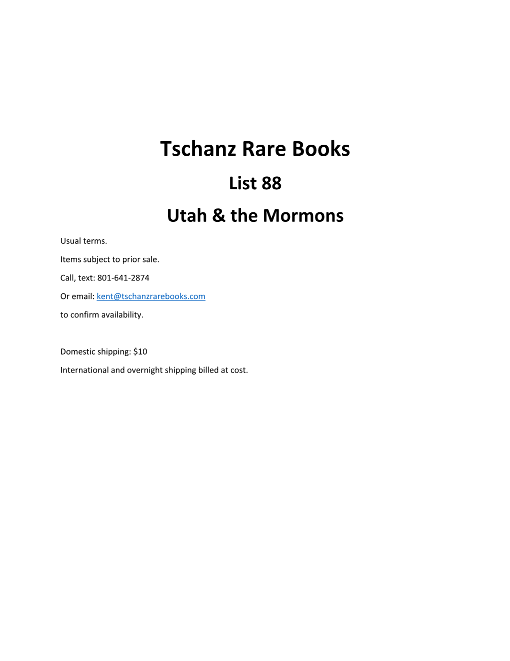 List 88: Utah and the Mormons