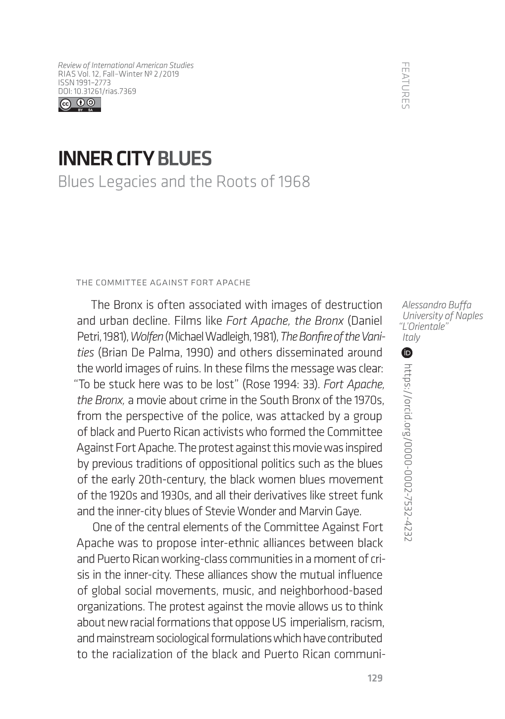 INNER CITY BLUES Blues Legacies and the Roots of 1968