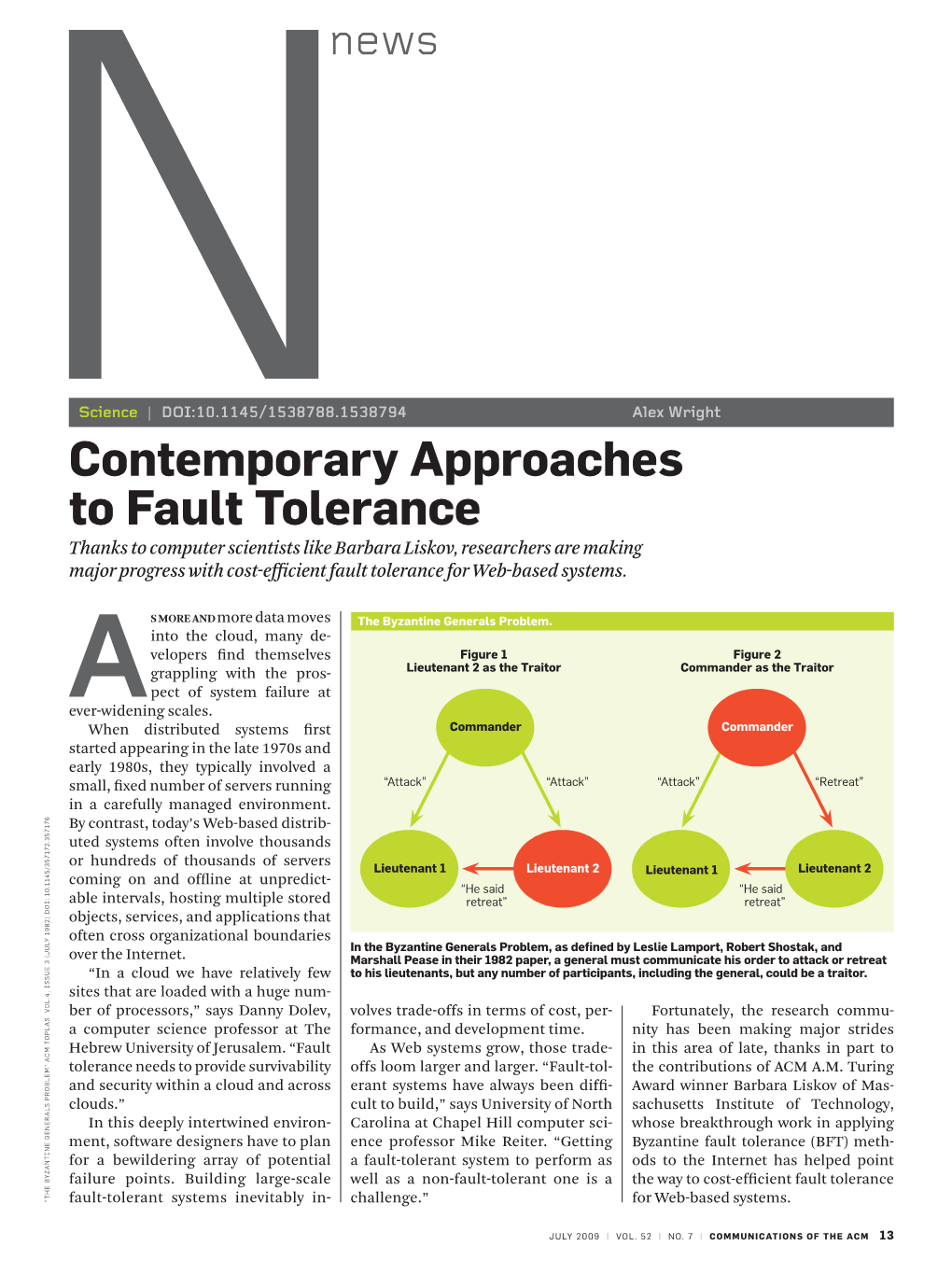Contemporary Approaches to Fault Tolerance