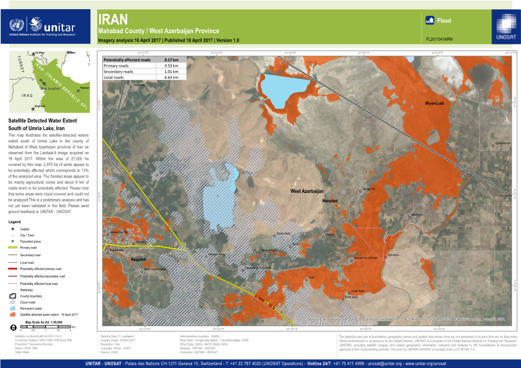 Mahabad County / West Azerbaijan Province Imagery Analysis:16 April 2017 | Published 18 April 2017 | Version 1.0 FL20170418IRN