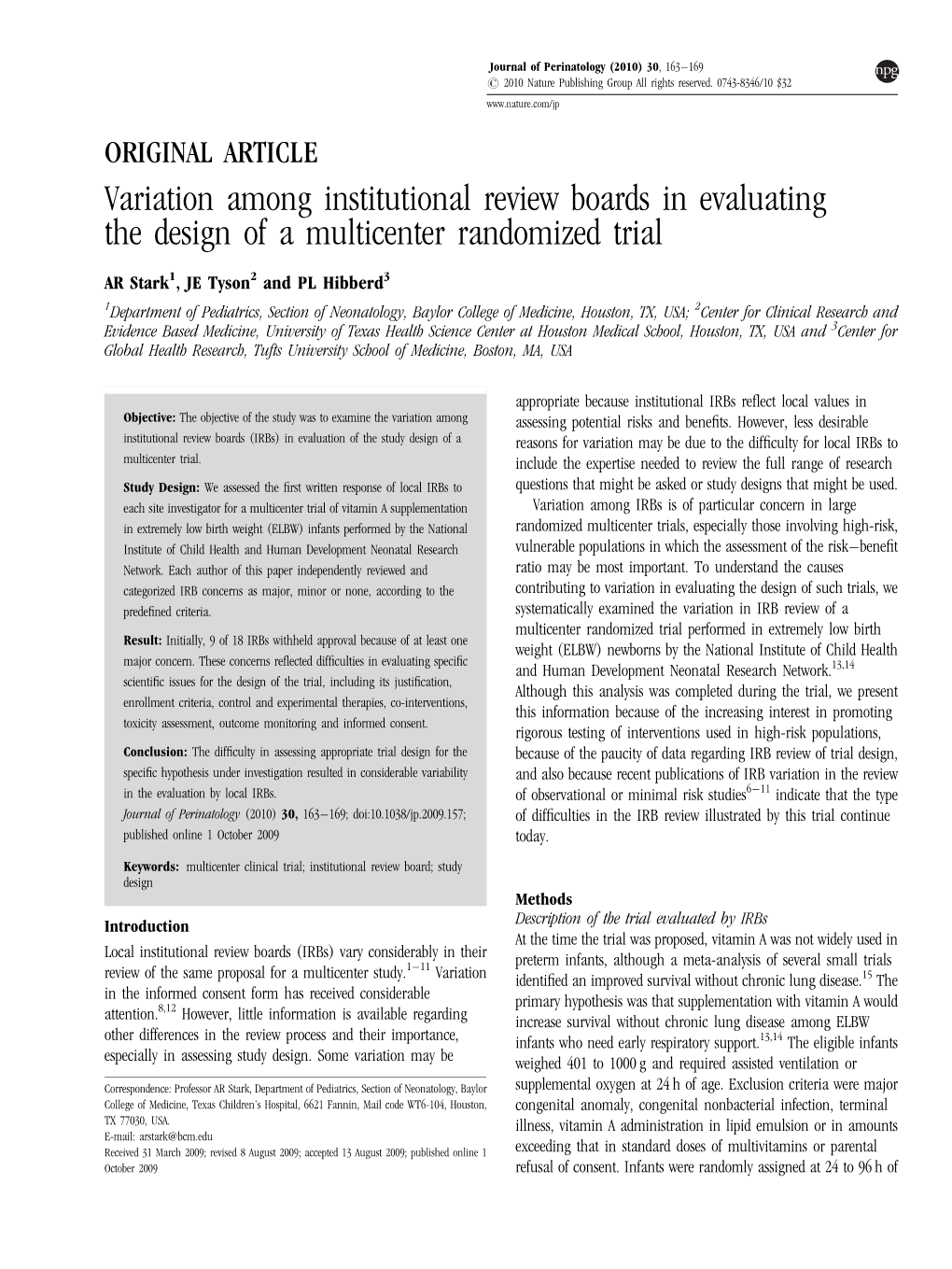 Variation Among Institutional Review Boards in Evaluating the Design of a Multicenter Randomized Trial