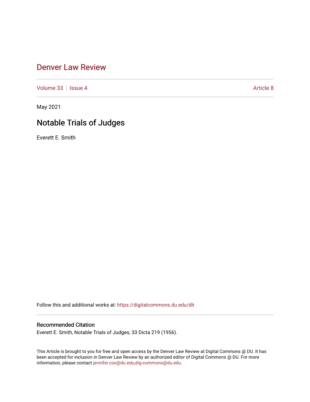 Notable Trials of Judges