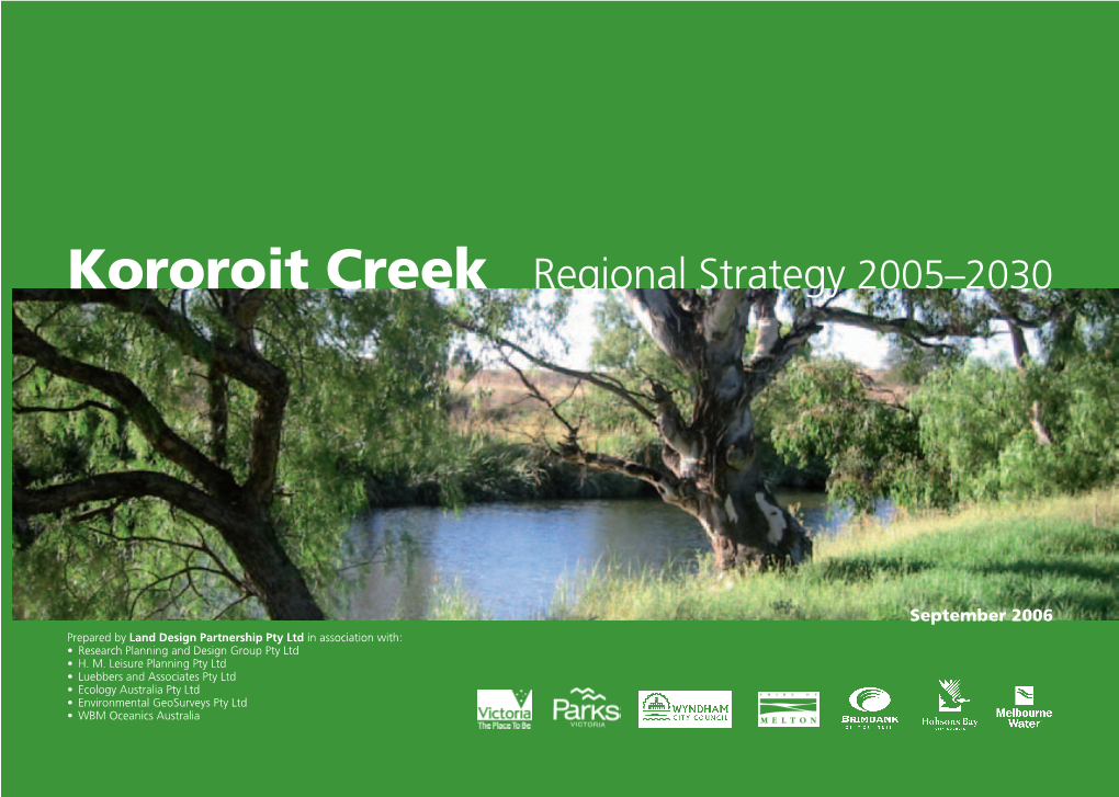 Kororoit Creek Regional Strategy 2005–2030