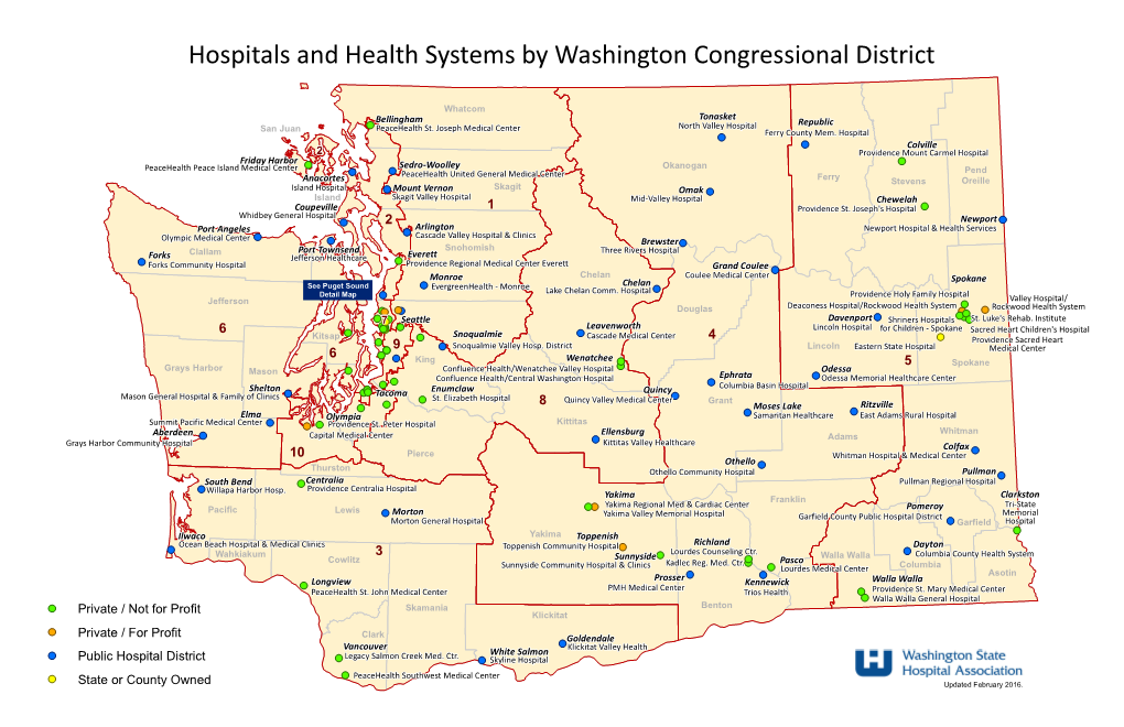 Hospitals and Health Systems by Washington Congressional District