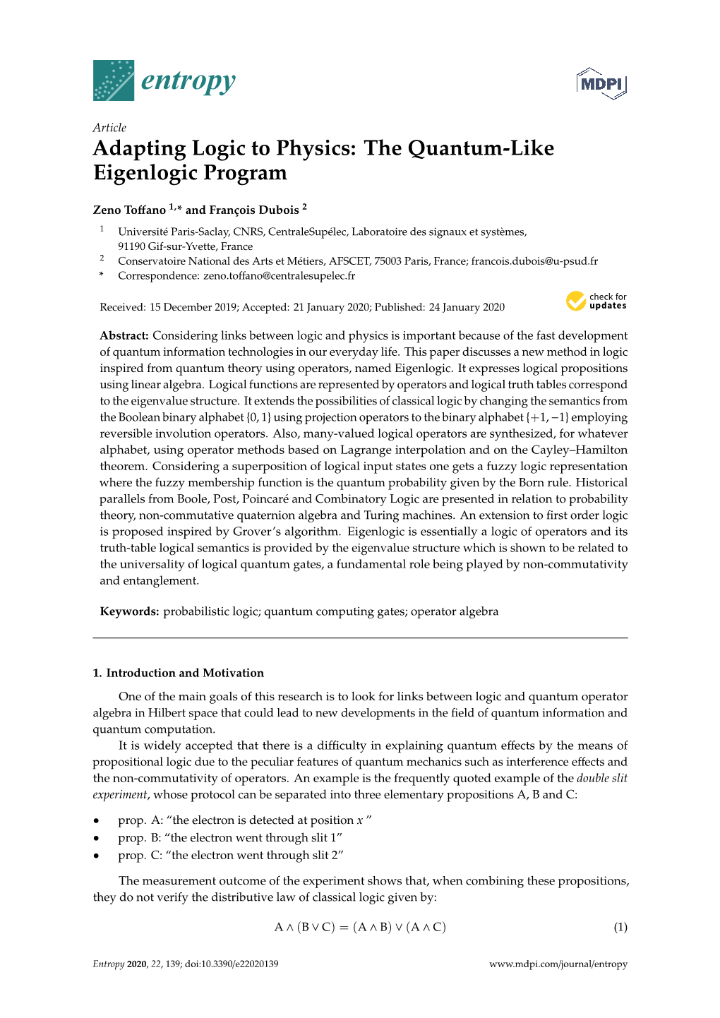 Adapting Logic to Physics: the Quantum-Like Eigenlogic Program