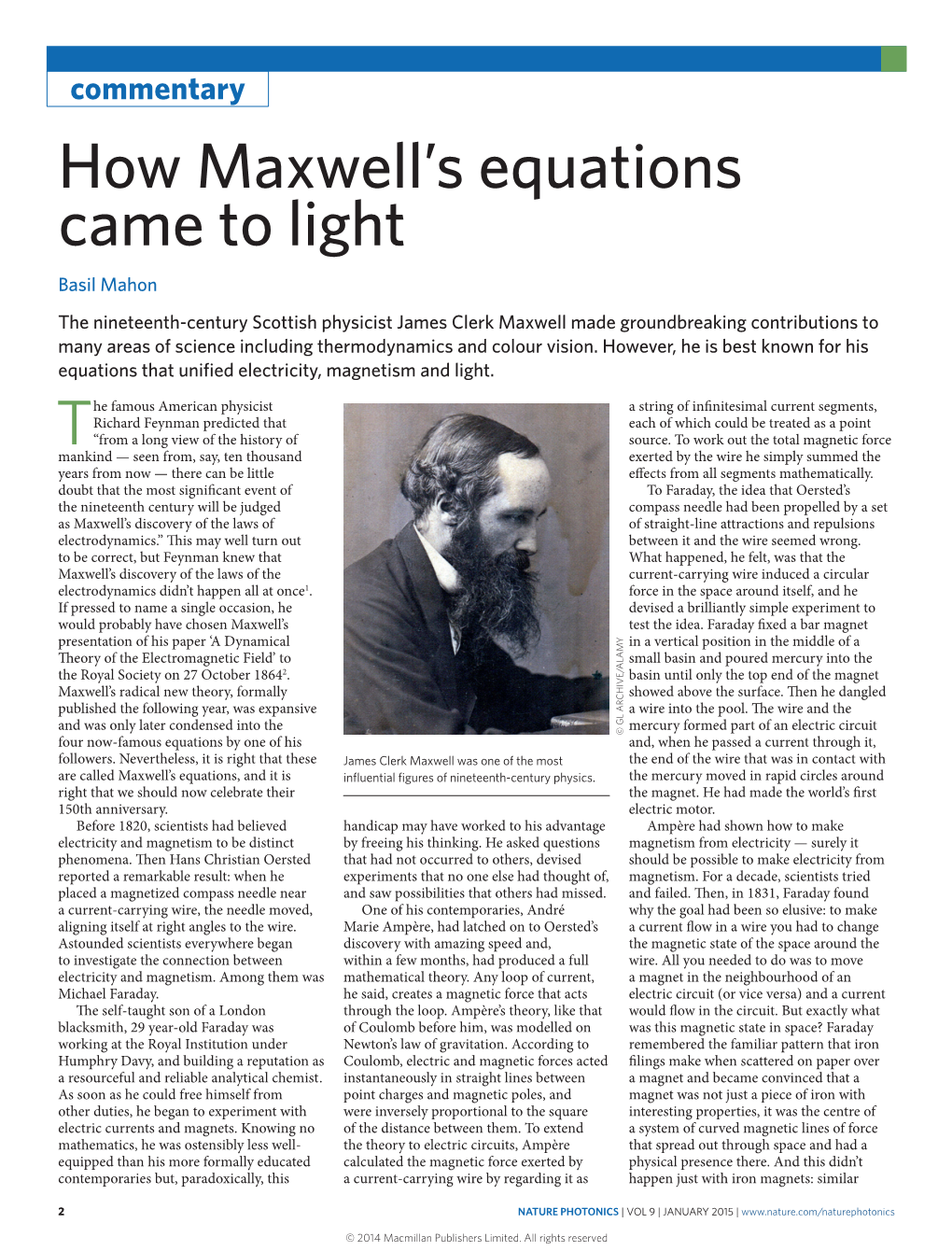 How Maxwell's Equations Came to Light