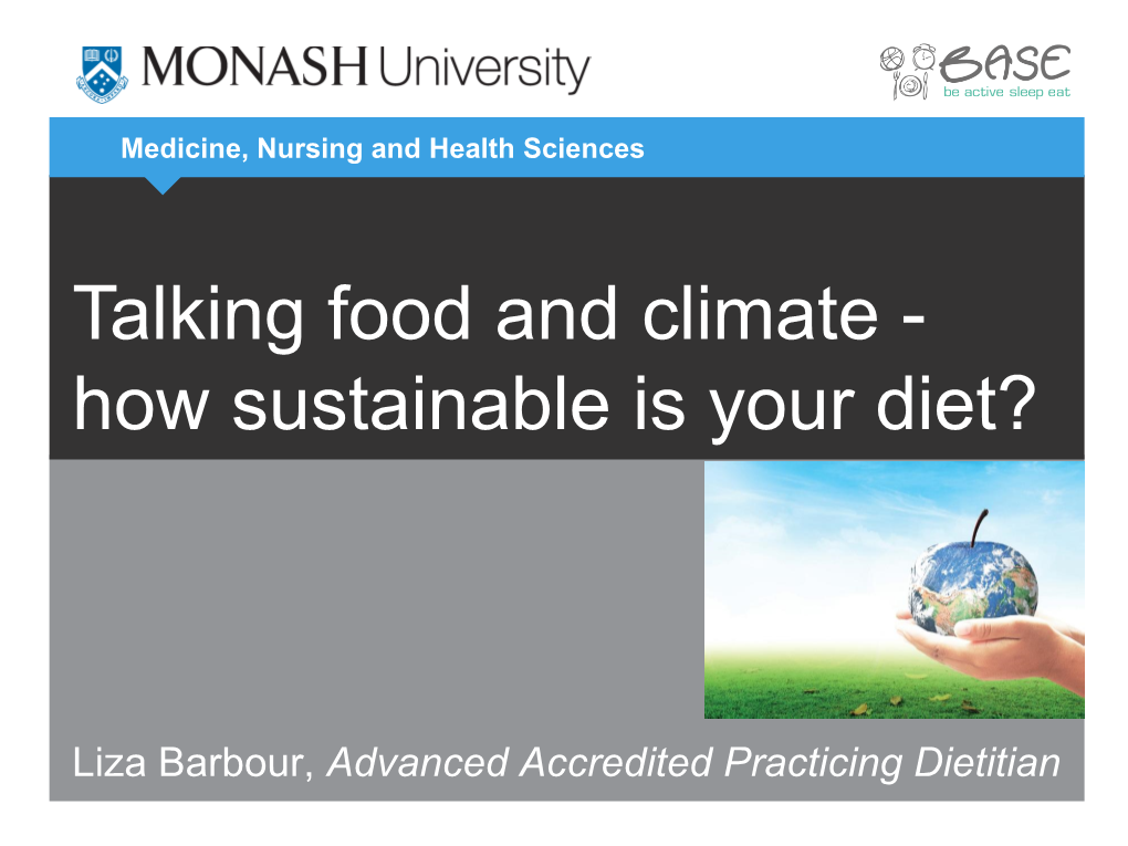 Talking Food and Climate - How Sustainable Is Your Diet?