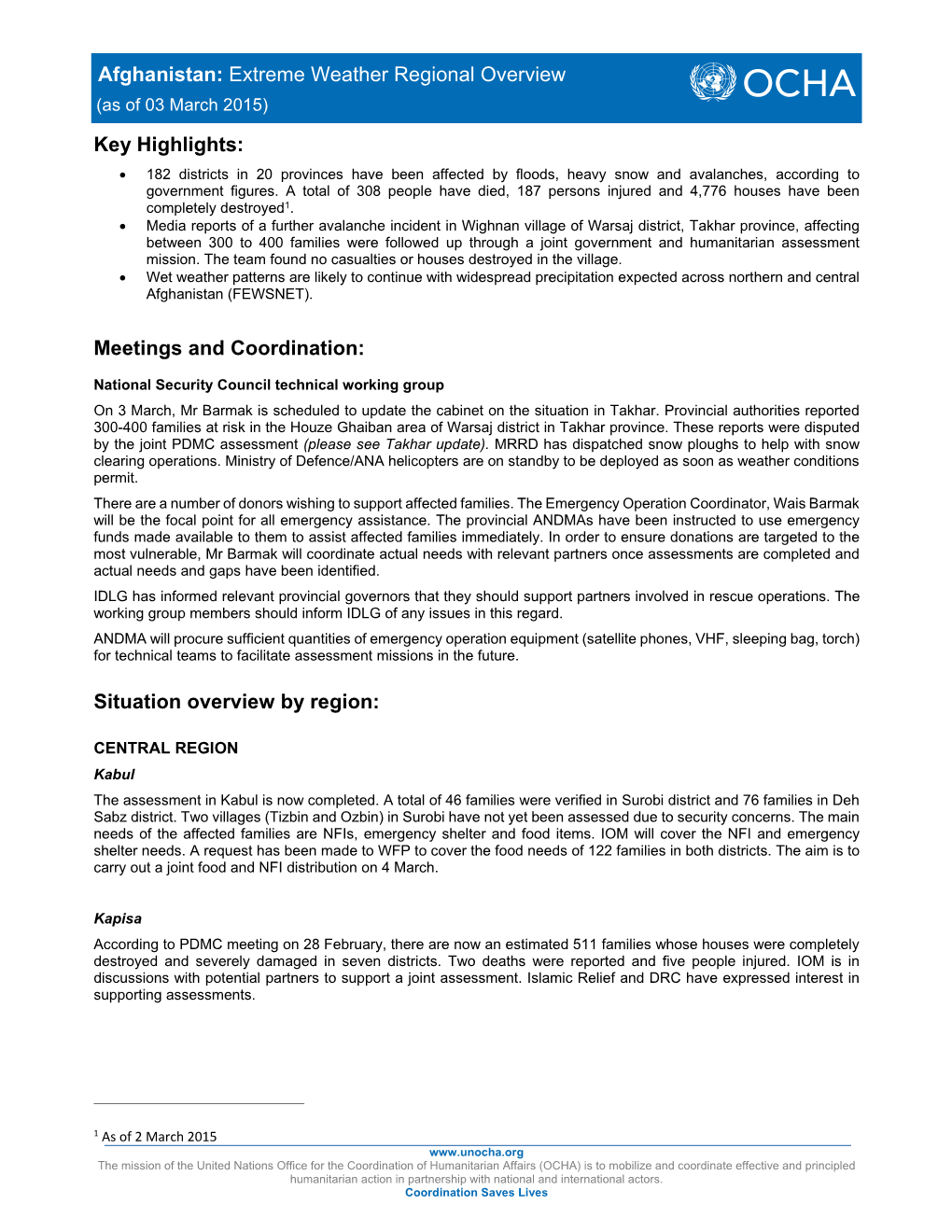 Extreme Weather Regional Overview Key Highlights