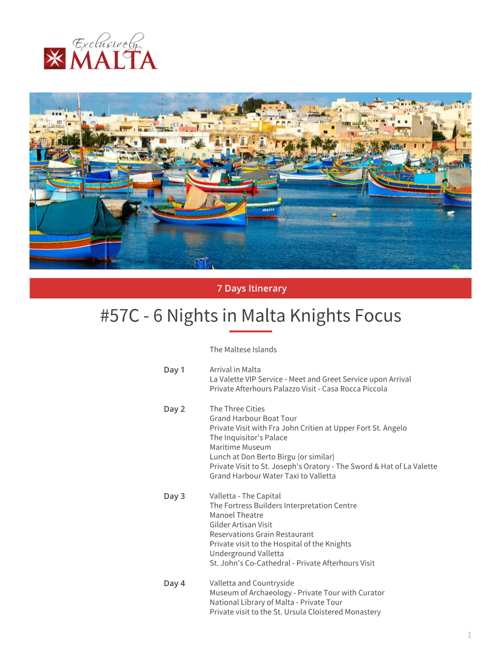 57C - 6 Nights in Malta Knights Focus