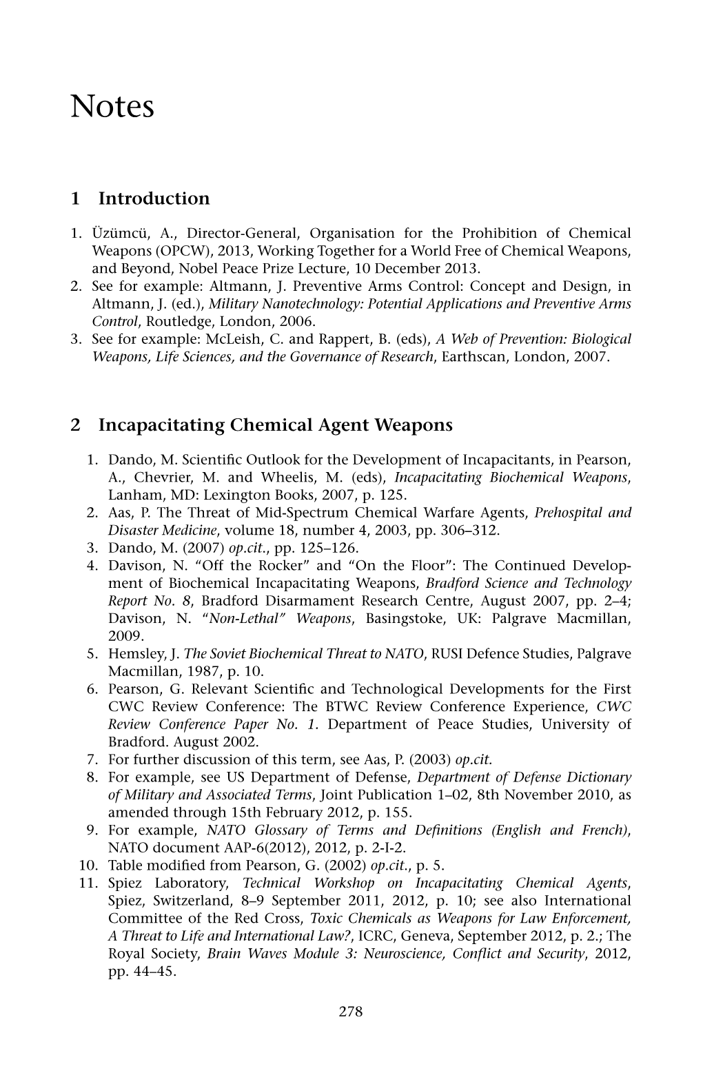 1 Introduction 2 Incapacitating Chemical Agent Weapons