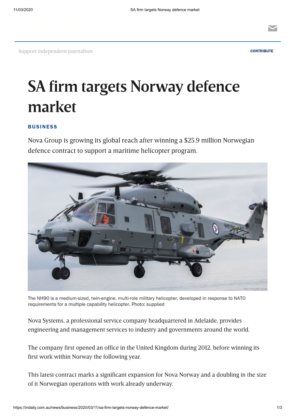 SA Firm Targets Norway Defence Market