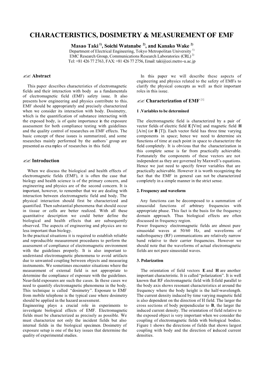 Characteristics, Dosimetry & Measurement Of