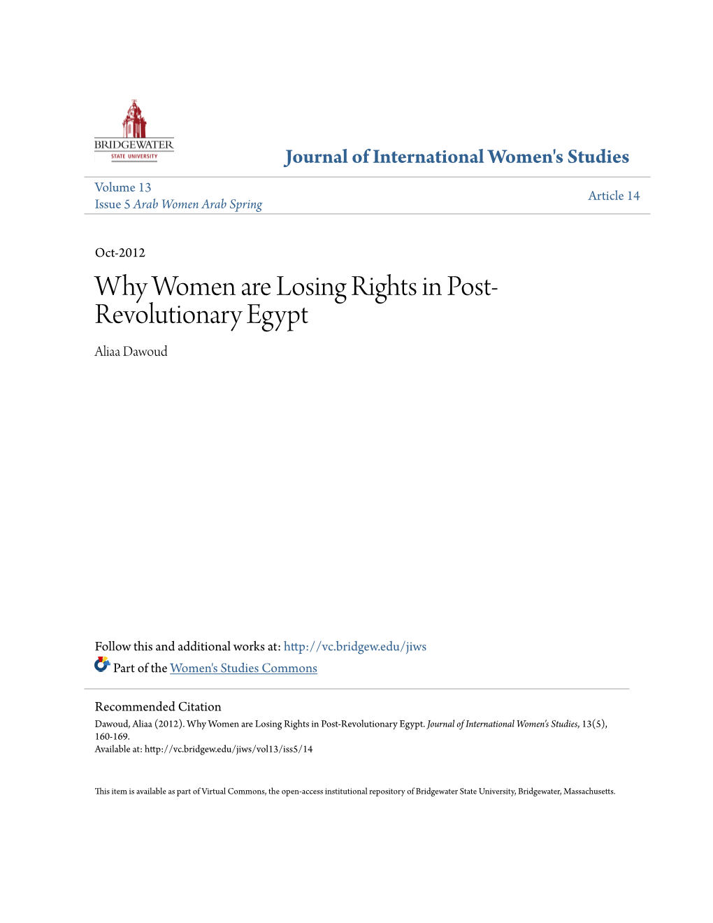 Why Women Are Losing Rights in Post-Revolutionary Egypt