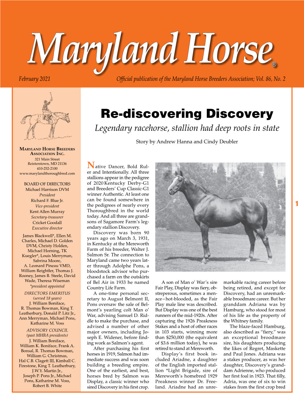 Re-Discovering Discovery Legendary Racehorse, Stallion Had Deep Roots in State