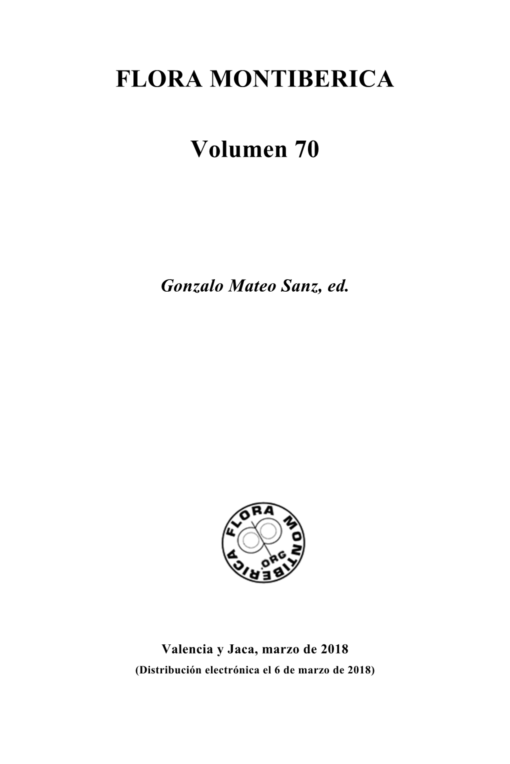 FLORA MONTIBERICA Volumen 70
