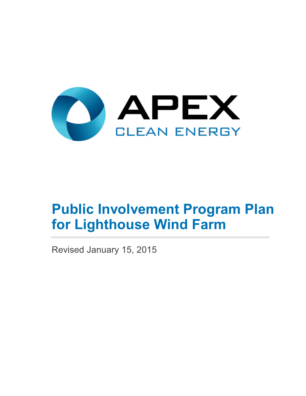 Public Involvement Program Plan for Lighthouse Wind Farm