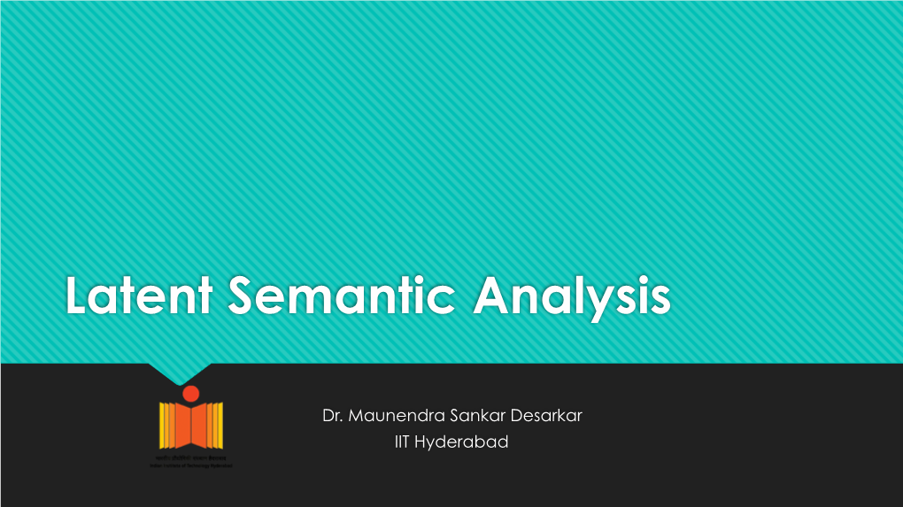 Latent Semantic Analysis