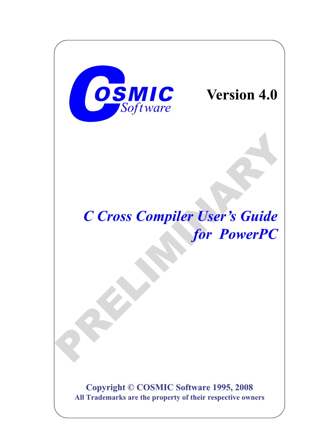 C Cross Compiler User's Guide for Powerpc