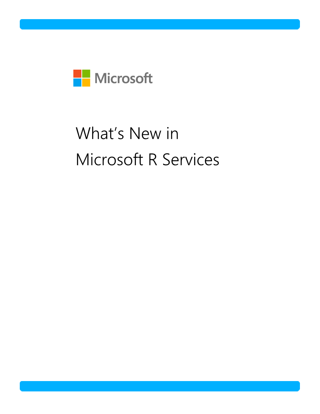 What's New in Microsoft R Services