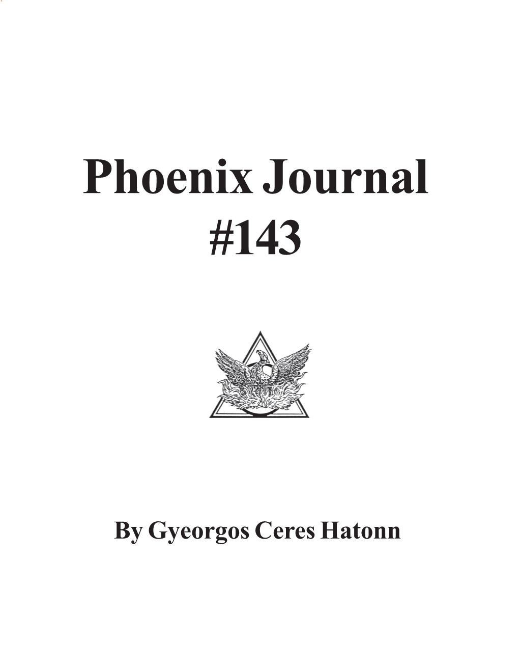 Phoenix Journal #143