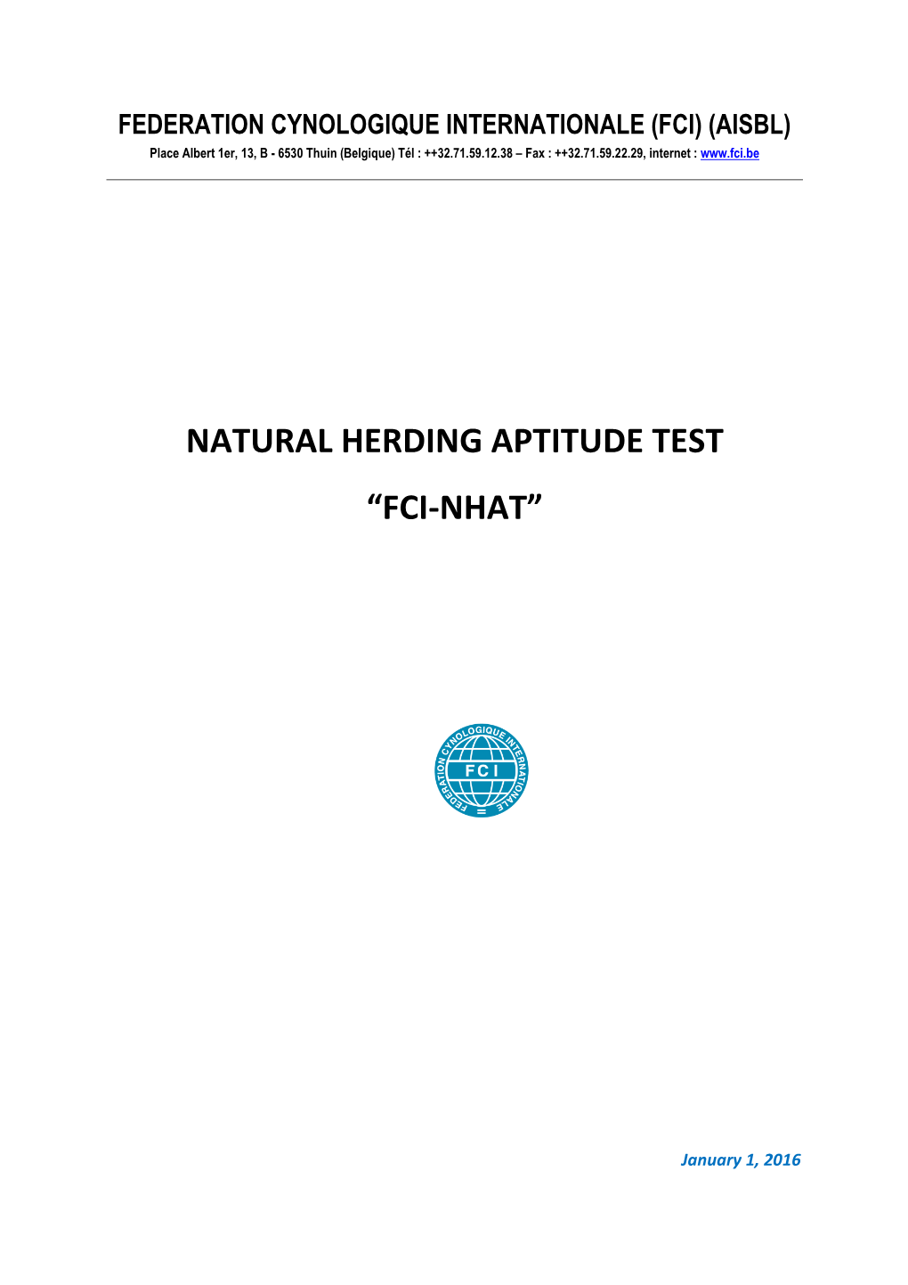 Natural Herding Aptitude Test “Fci-Nhat”