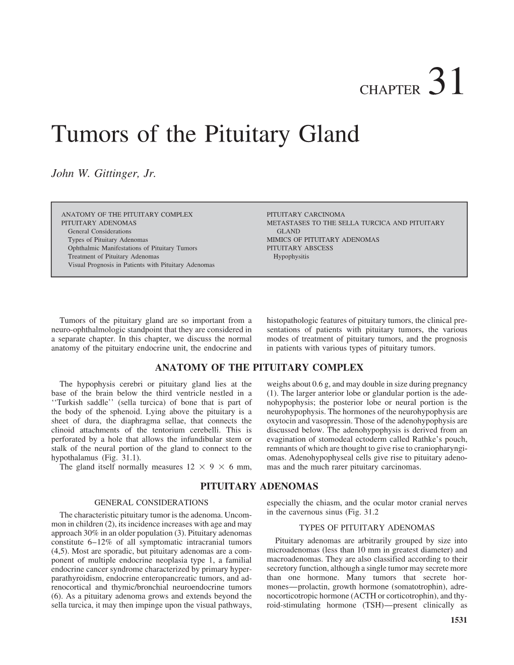 Tumors of the Pituitary Gland