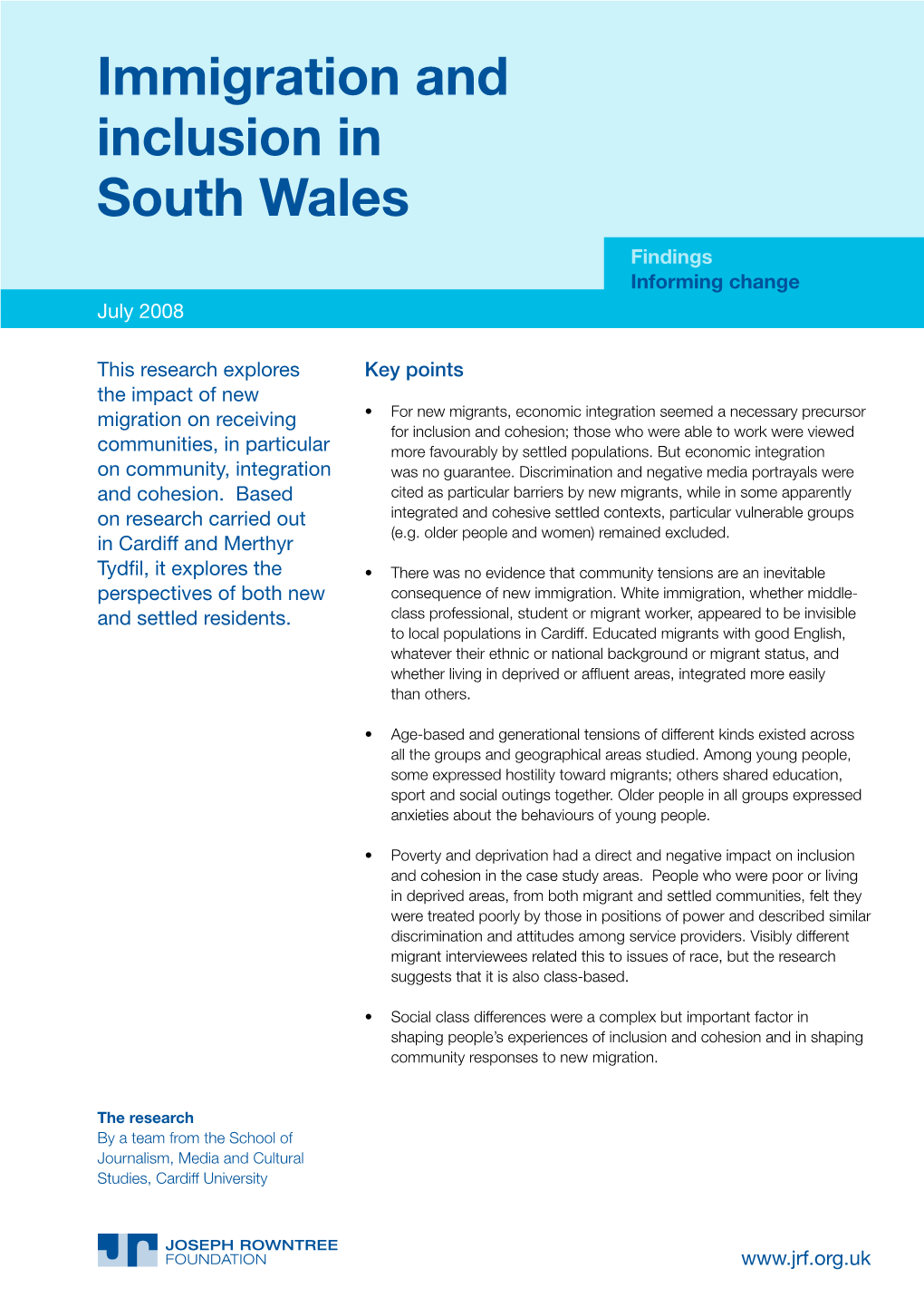 Immigration and Inclusion in South Wales