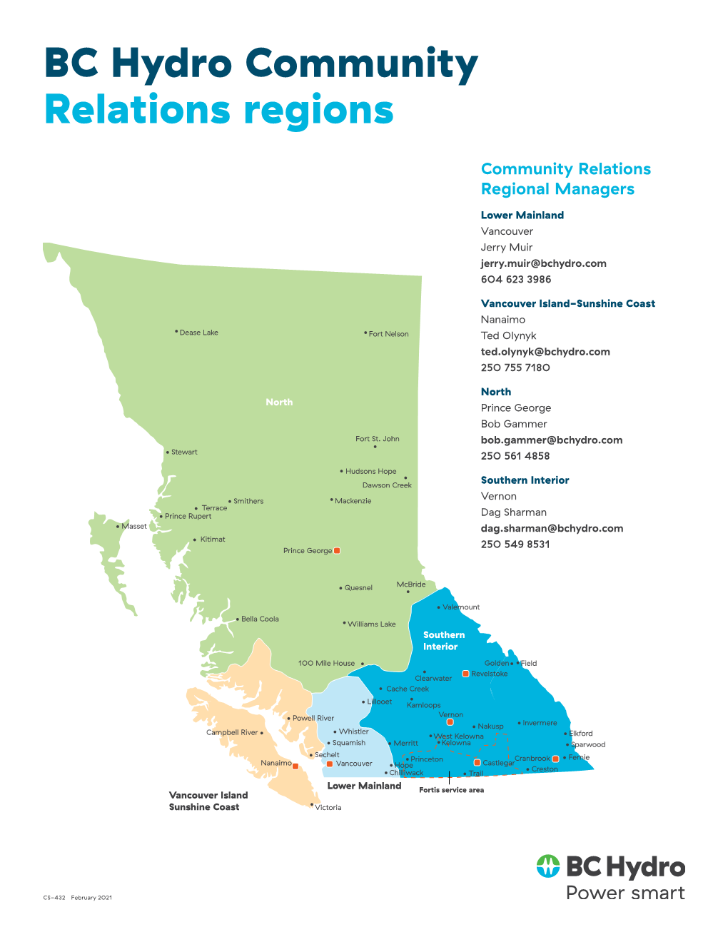 BC Hydro Community Relations Regions