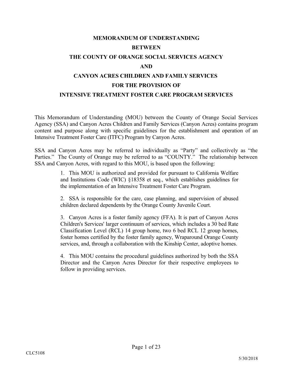 Memorandum of Understanding s37