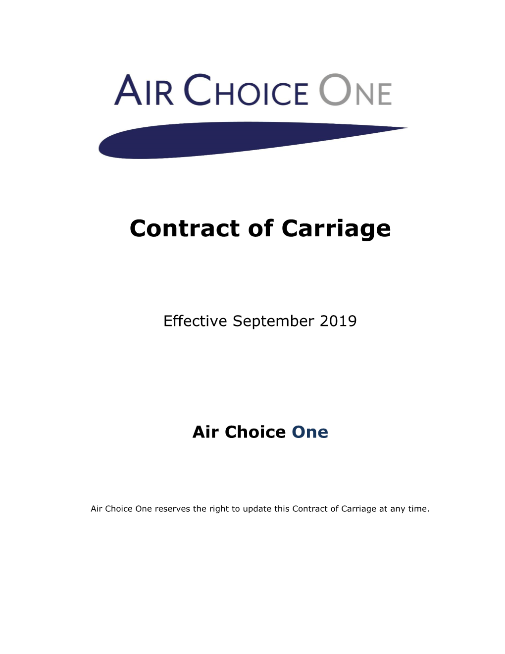 Contract of Carriage