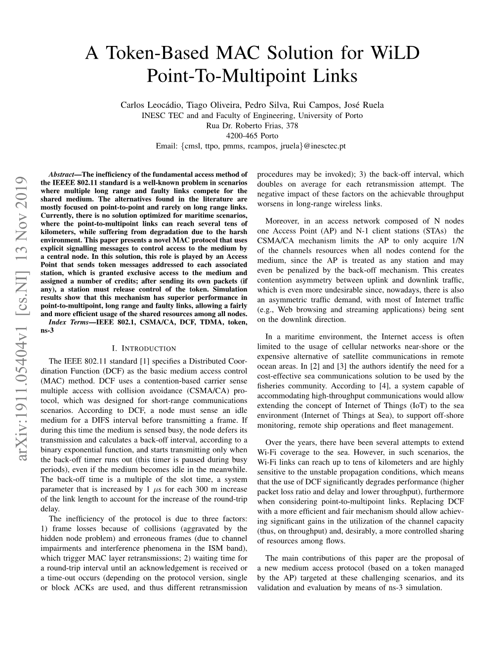 A Token-Based MAC Solution for Wild Point-To-Multipoint Links