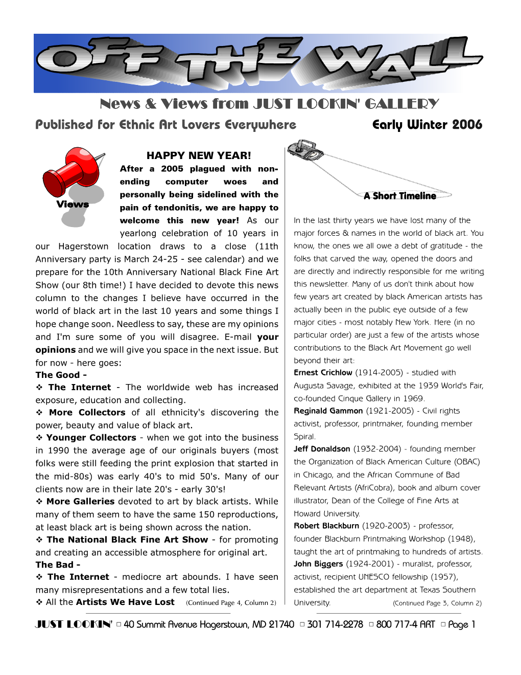 Early Winter 2006 Newsletter