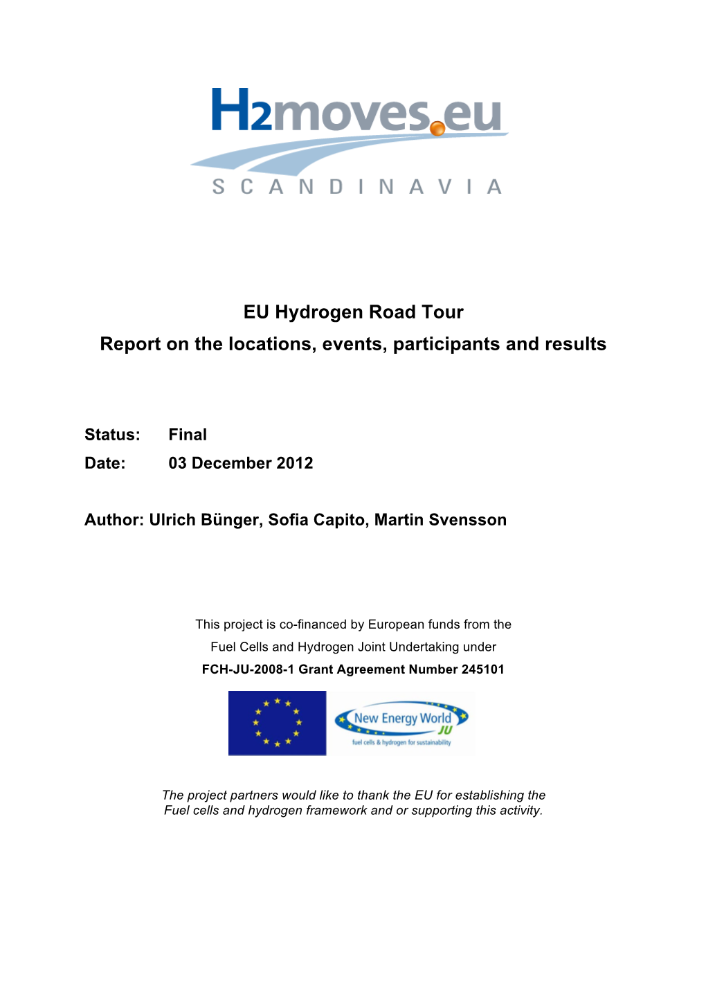 EU Hydrogen Road Tour Report on the Locations, Events, Participants and Results
