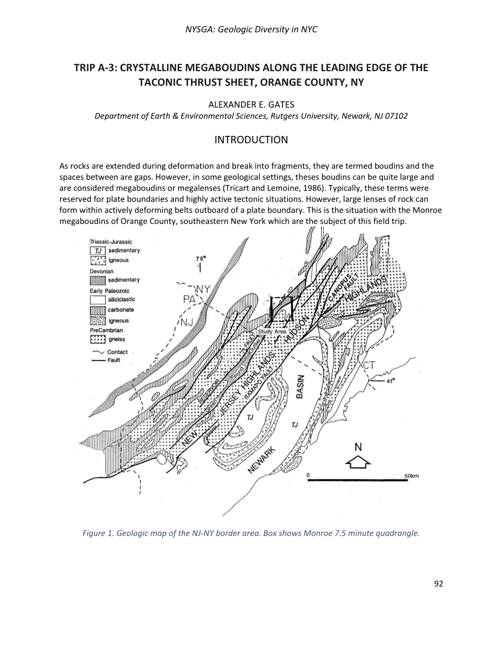 Trip A-3: Crystalline Megaboudins Along the Leading Edge of the Taconic Thrust Sheet, Orange County, Ny