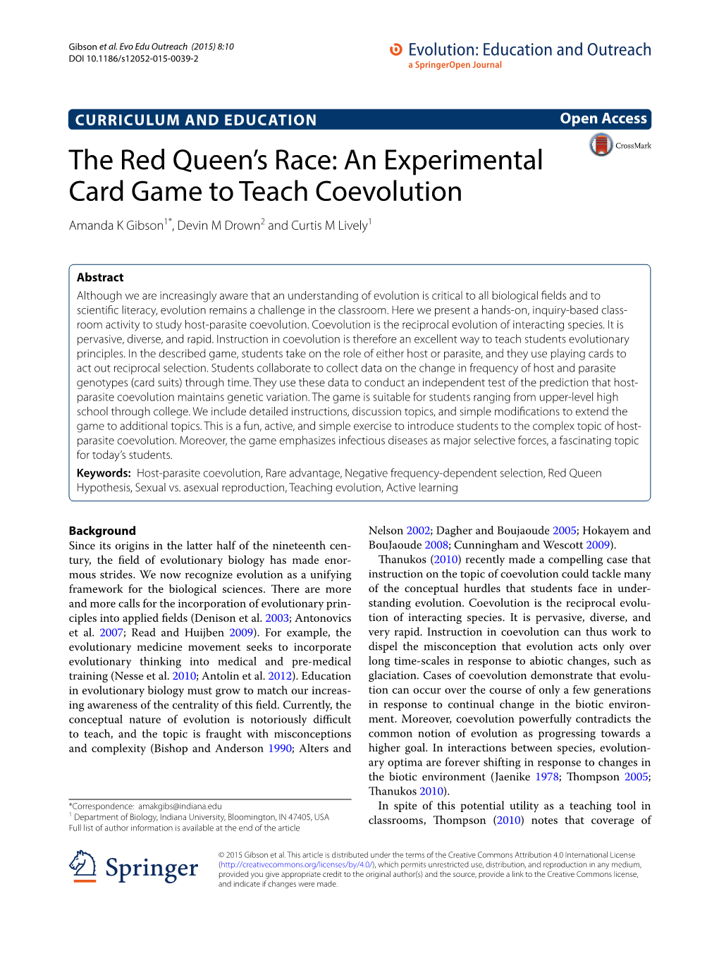 The Red Queen's Race: an Experimental Card Game to Teach Coevolution