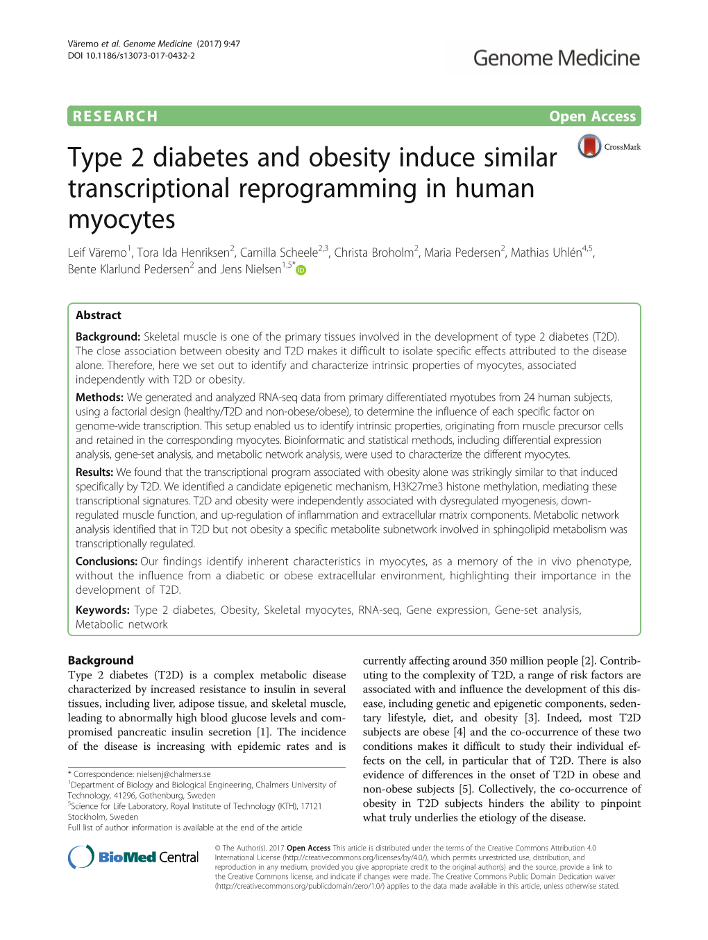 Type 2 Diabetes and Obesity Induce Similar Transcriptional