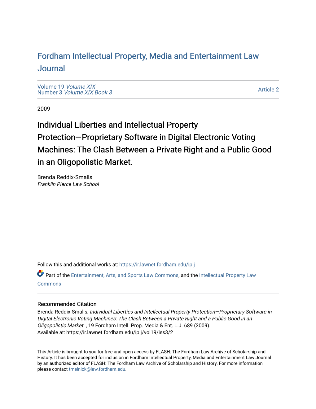 Individual Liberties and Intellectual Property Protection—Proprietary