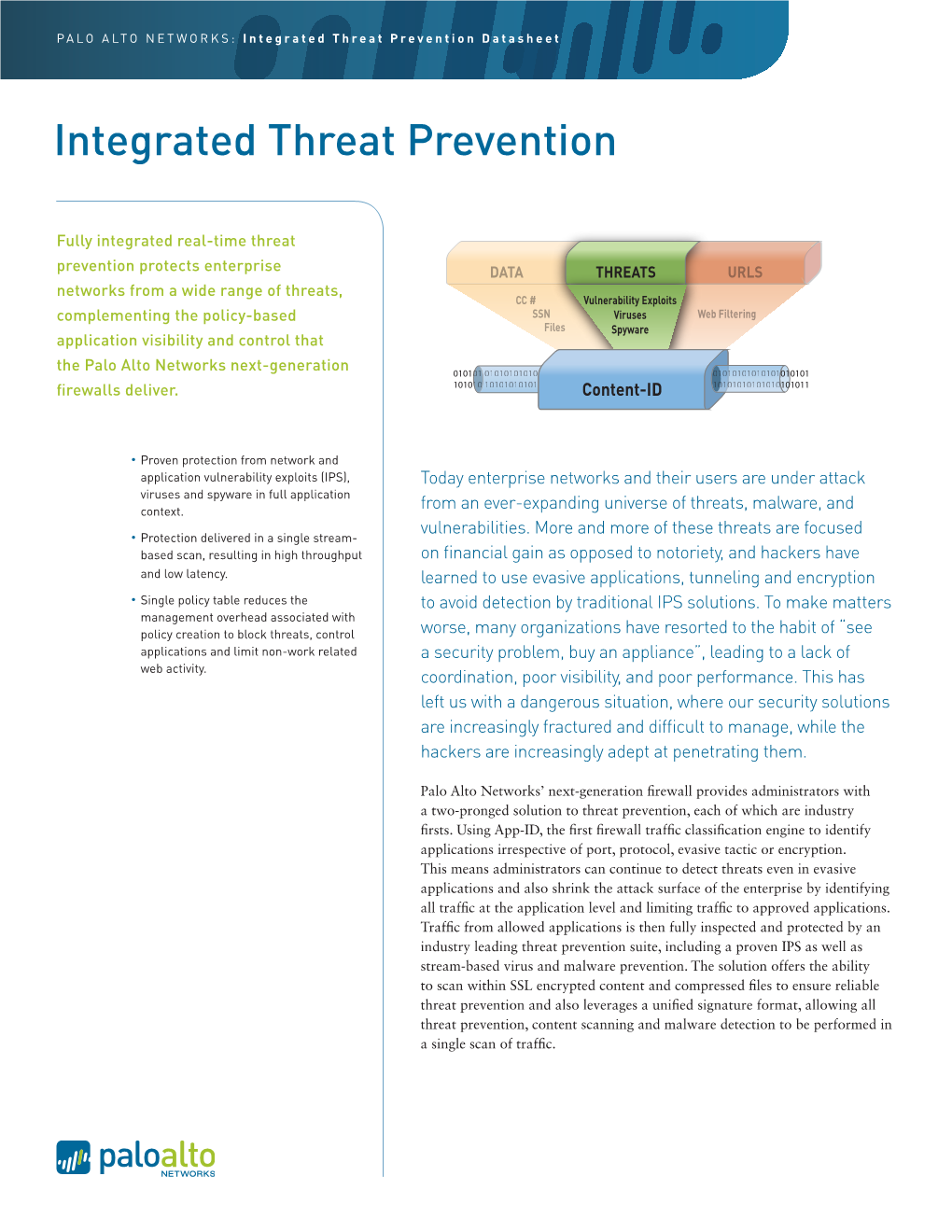 Integrated Threat Prevention Datasheet