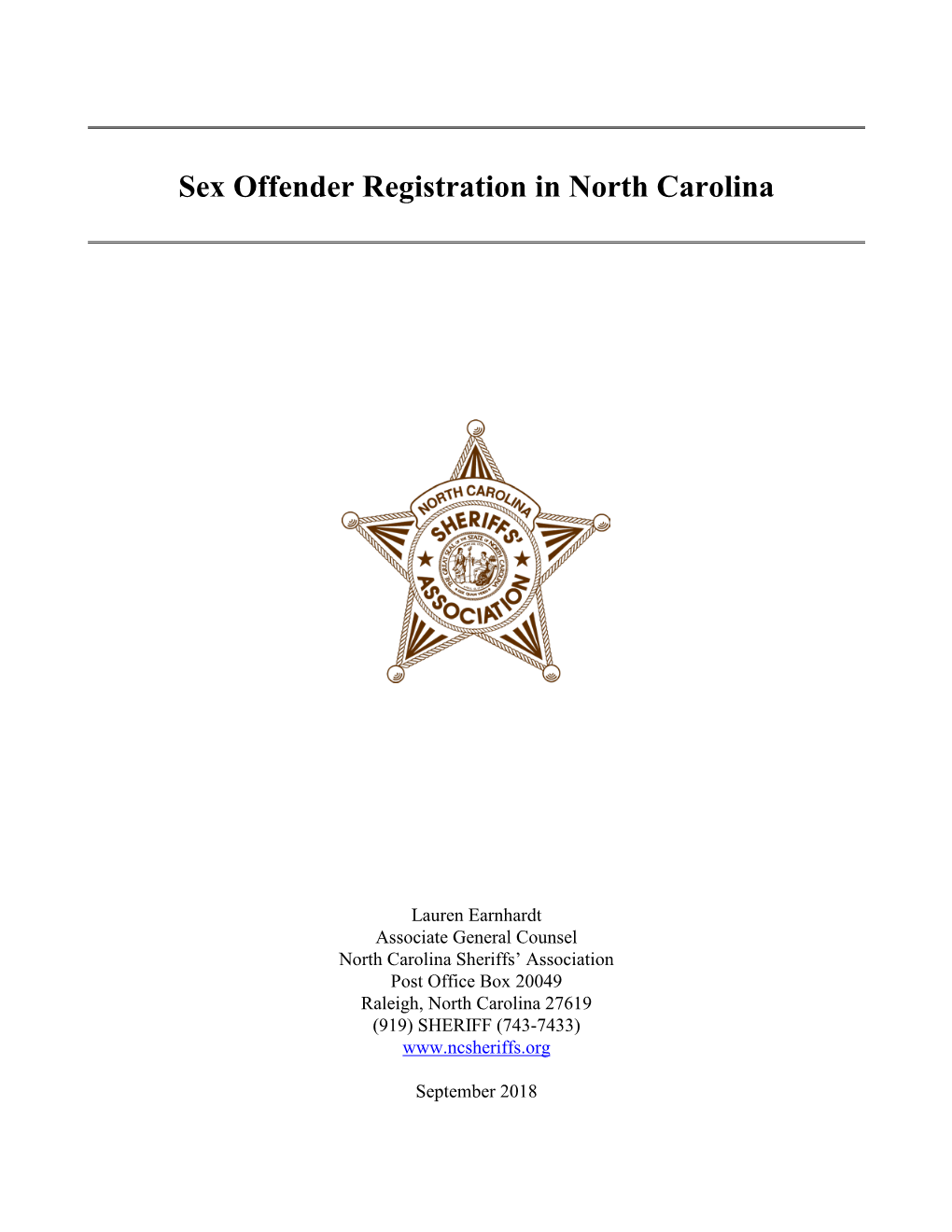 Sex Offender Registration in North Carolina