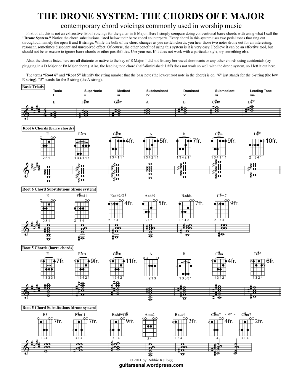 The Drone System: the Chords of E Major