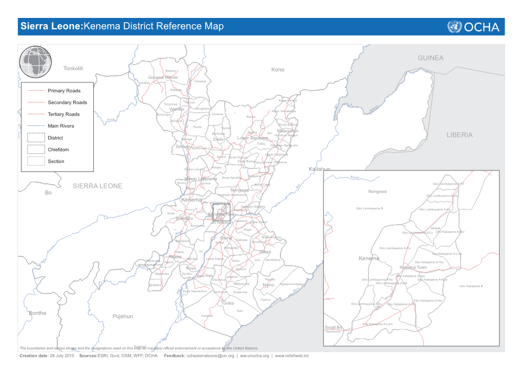 Sierra Leone:Kenema District Reference Map