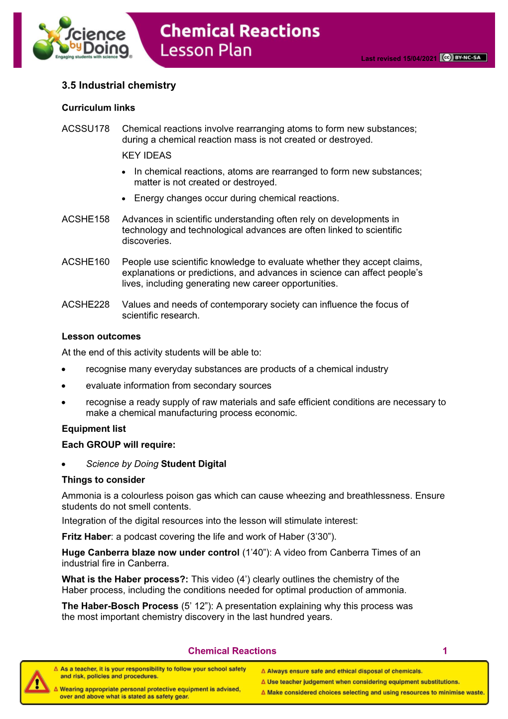 3.5 Industrial Chemistry