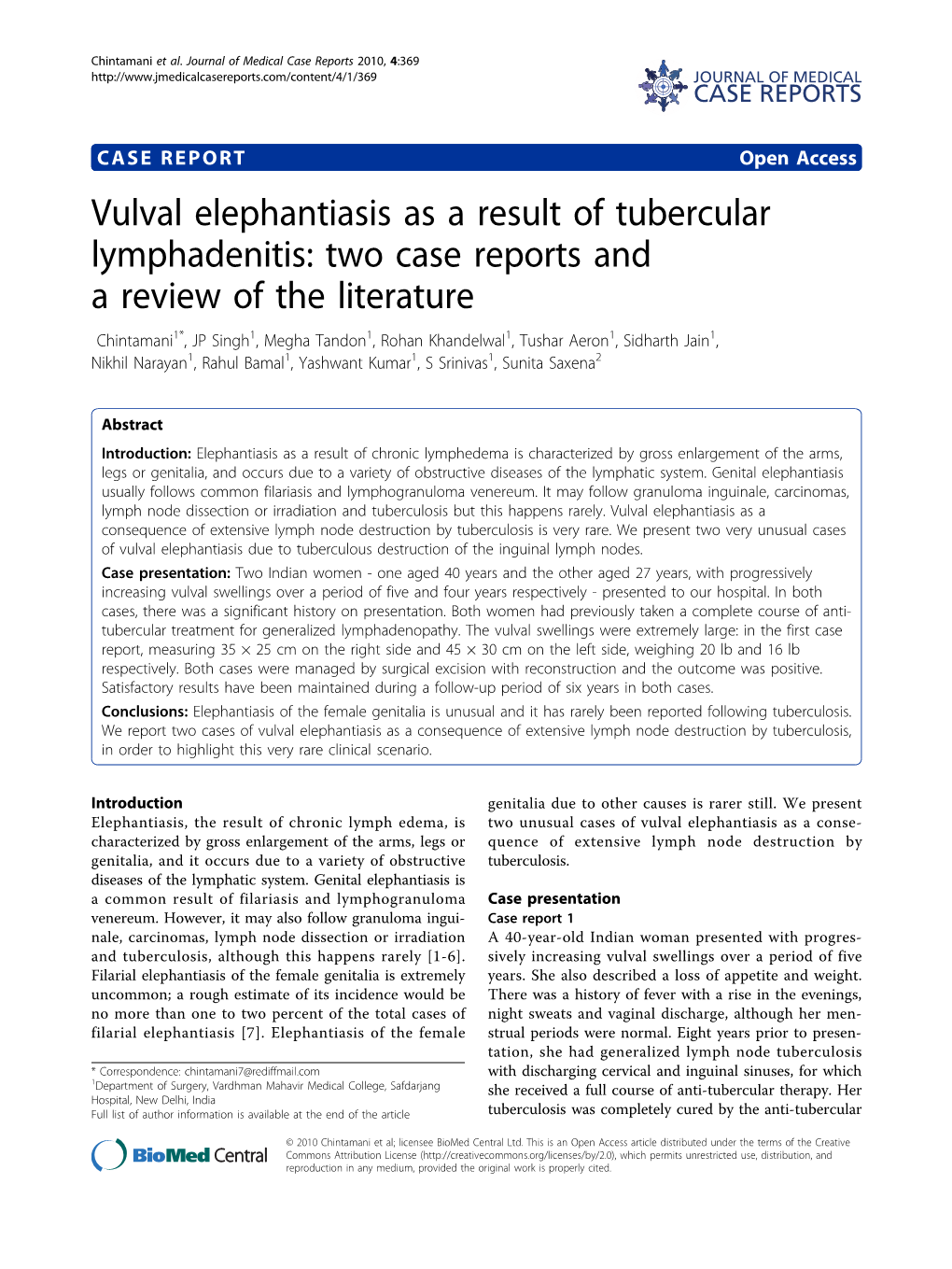 Vulval Elephantiasis As a Result of Tubercular