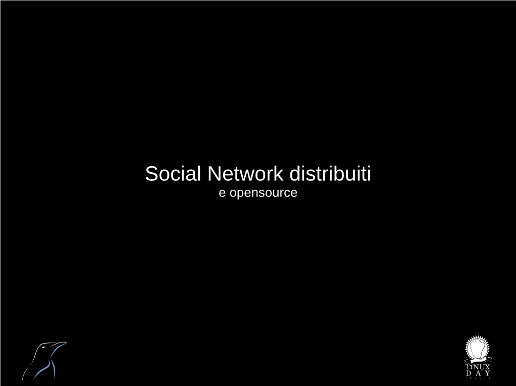 Social Network Distribuiti E Opensource