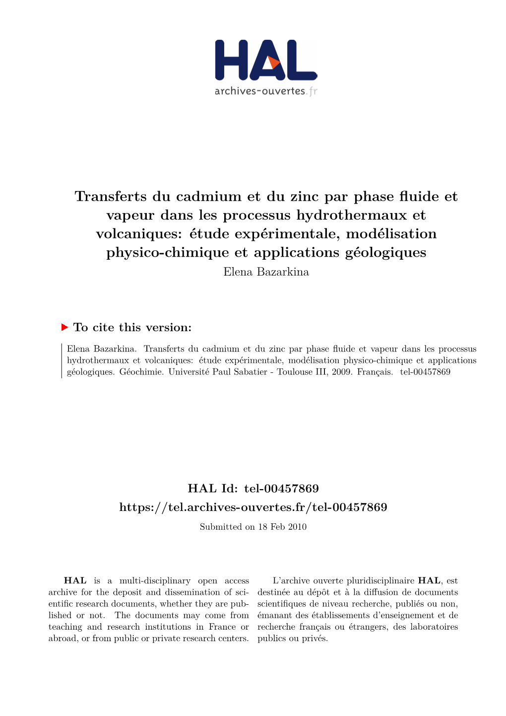 Transferts Du Cadmium Et Du Zinc Par Phase