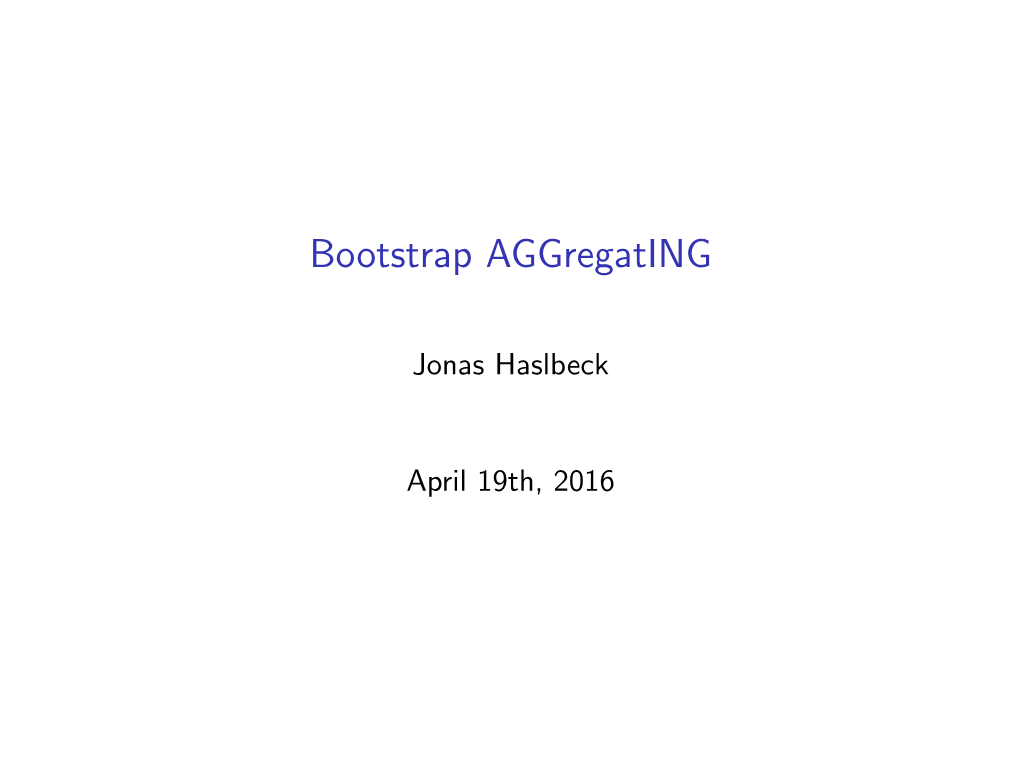 Bootstrap Aggregating