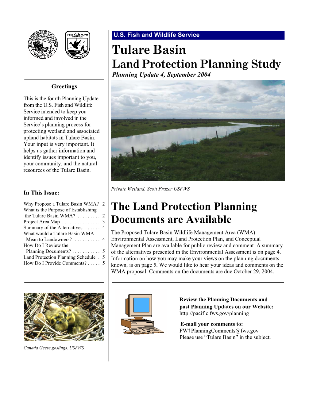 Tulare Basin Planning Update 4, September 2004