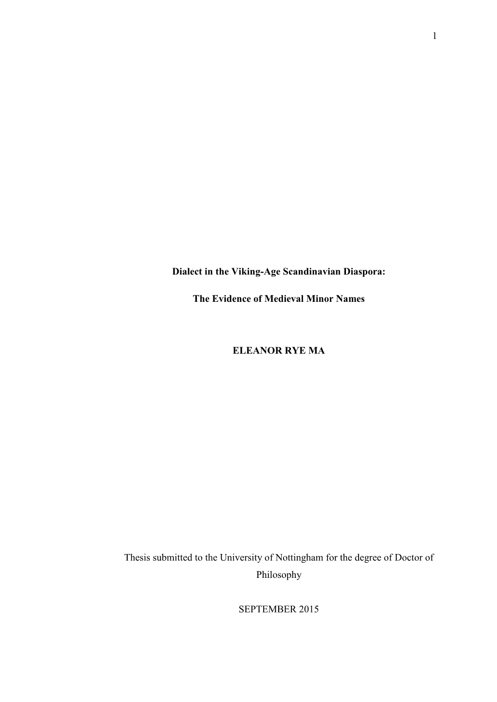 Rye, Eleanor (2016) Dialect in the Viking-Age Scandinavian Diaspora