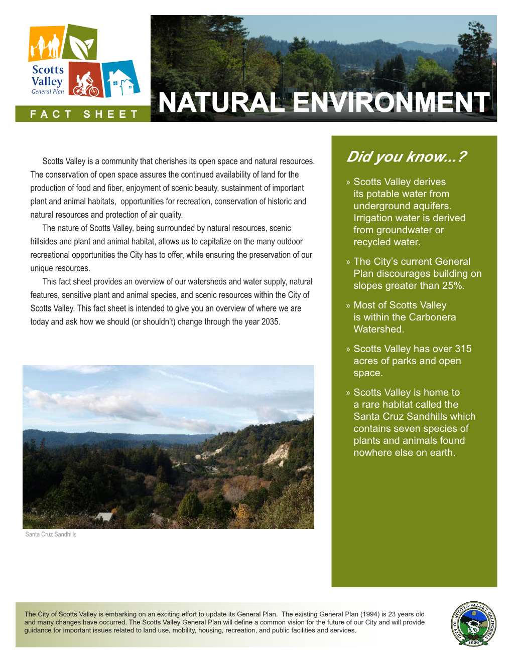 NATURAL ENVIRONMENT Fact Sheet