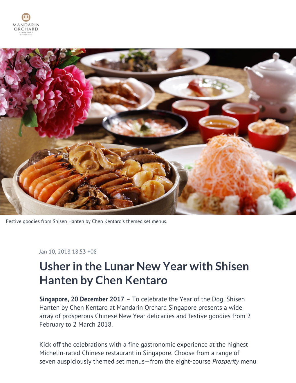 Usher in the Lunar New Year with Shisen Hanten by Chen Kentaro
